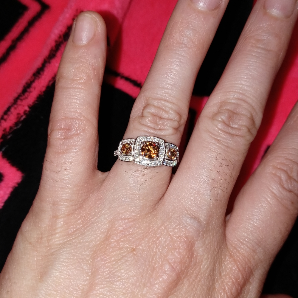 Sterling Silver Chocolate CZ Ring - Picture 6 of 13